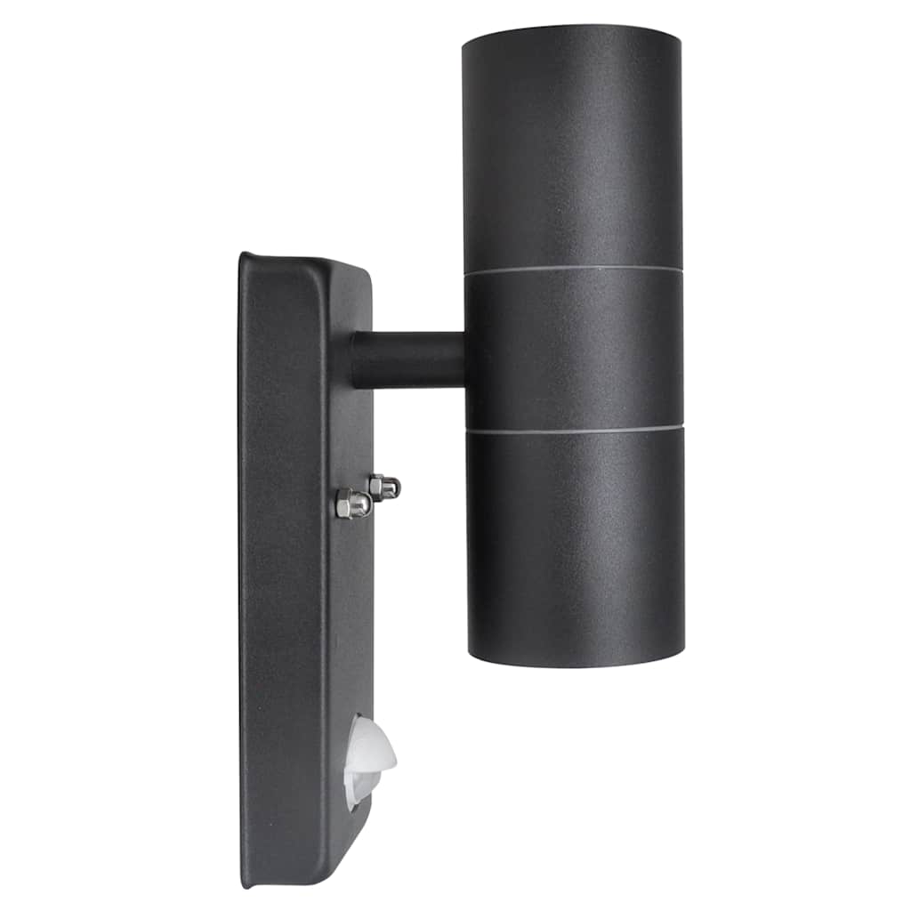 41097 Candeeiro LED de parede forma cilindro com sensor aço preto