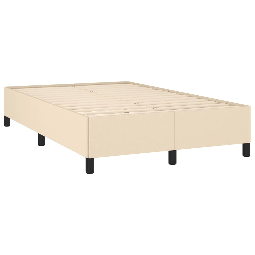 Estrutura de cama sem colchão 120x190 cm tecido creme