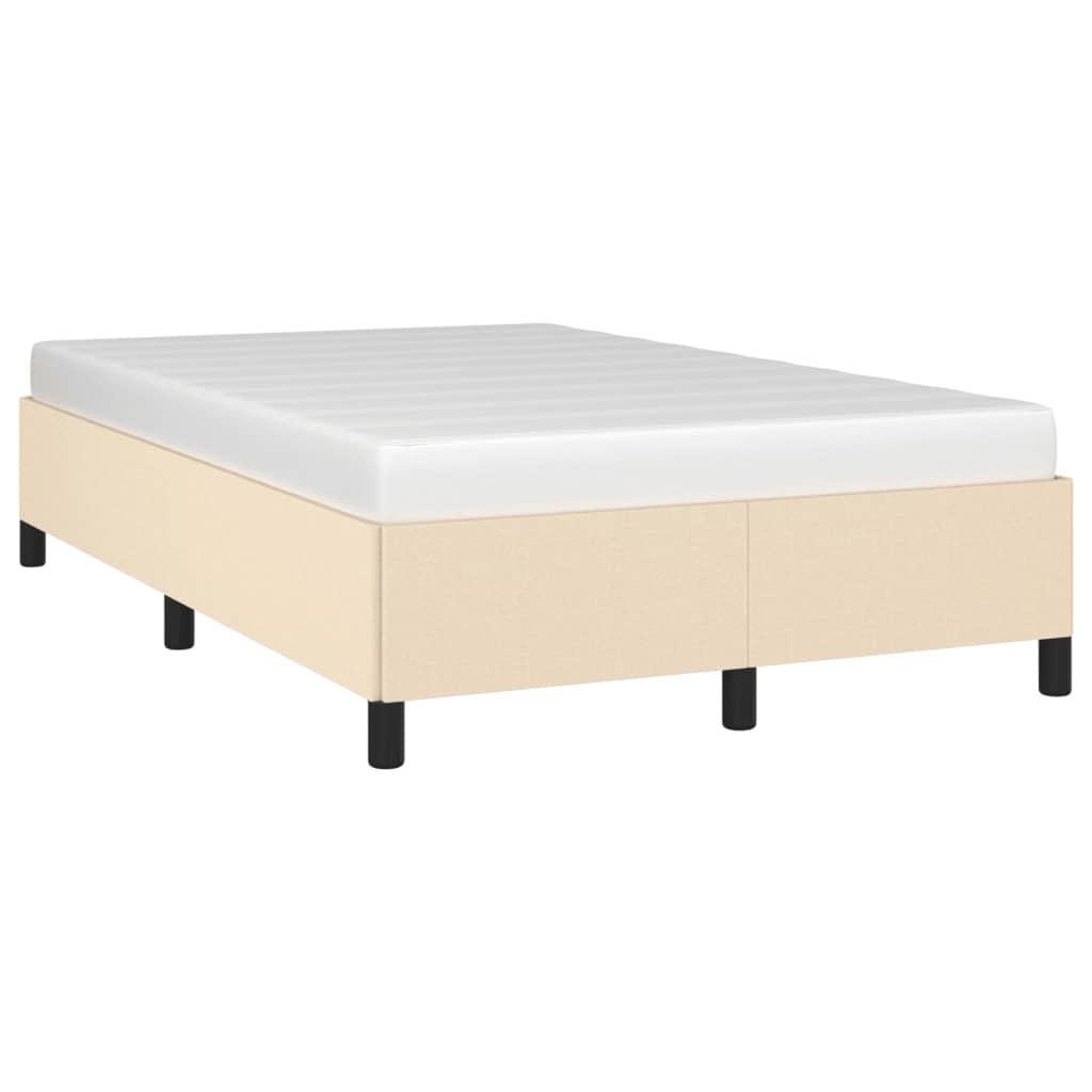 Estrutura de cama sem colchão 120x190 cm tecido creme