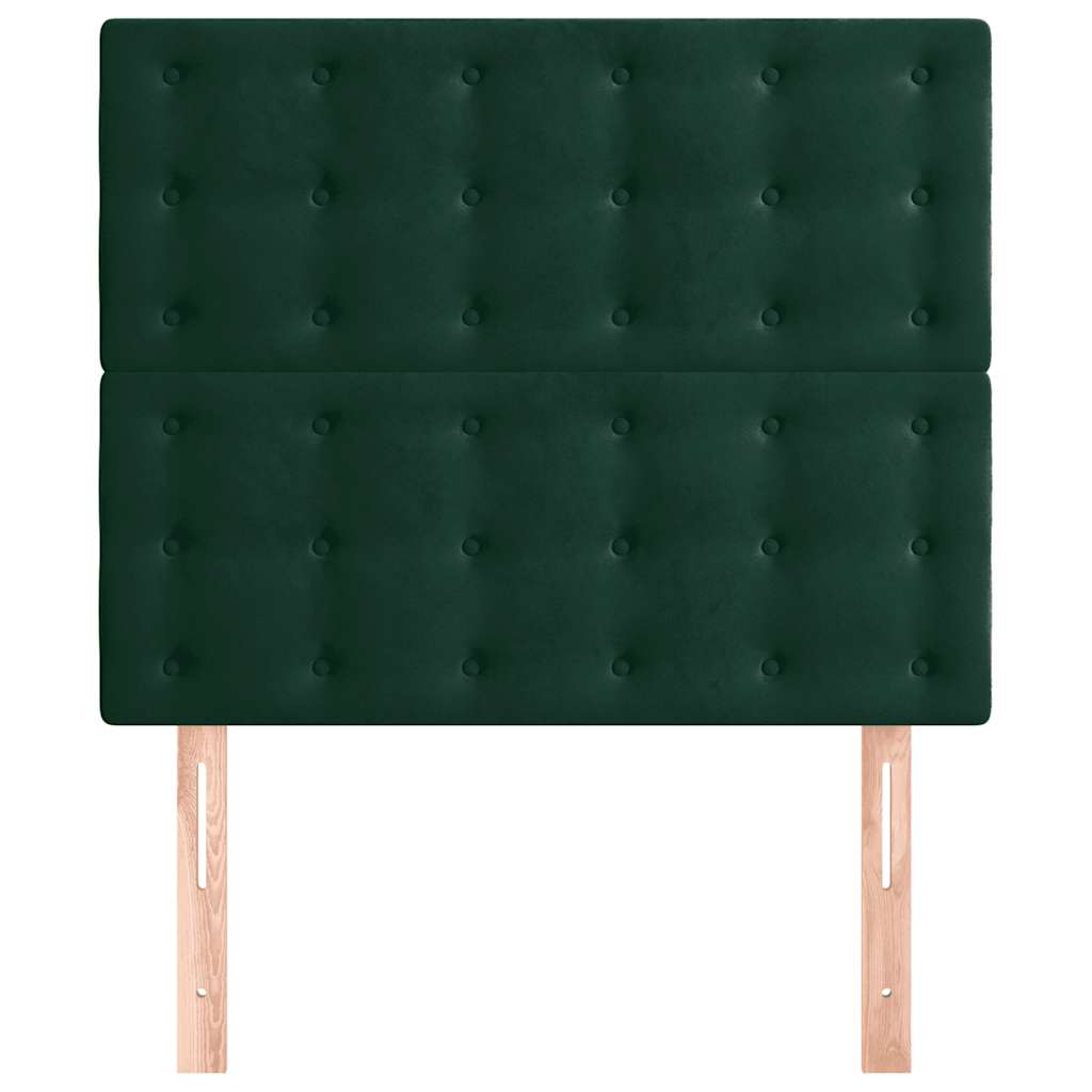 Cabeceira verde escuro 100x5x118/128 cm veludo