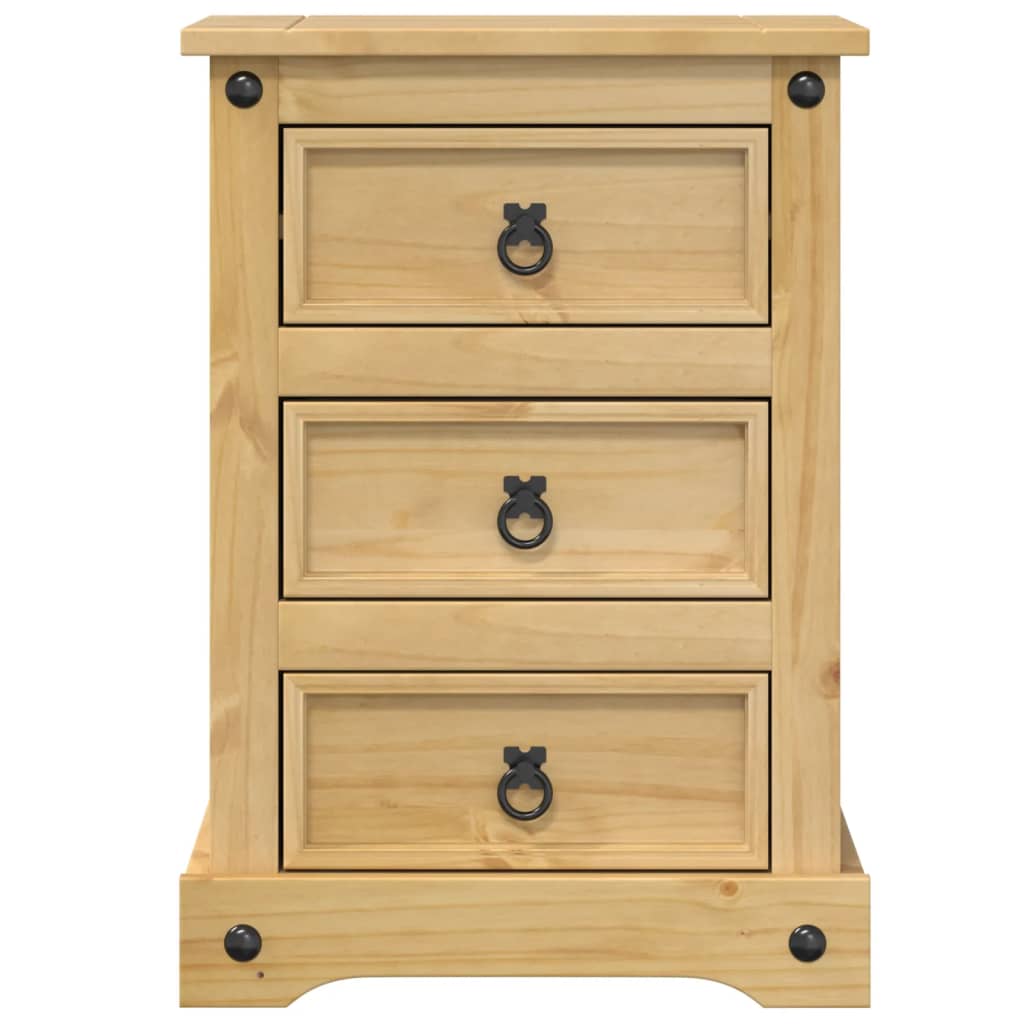 Mesa de cabeceira corona 45x35x64 cm madeira de pinho maciça