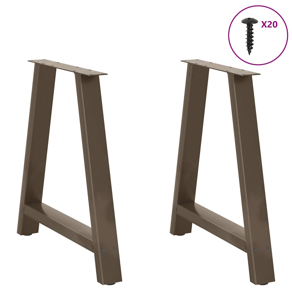 Pés de mesa de jantar em formato a, 2 peças, 70x(72-73) cm, aço