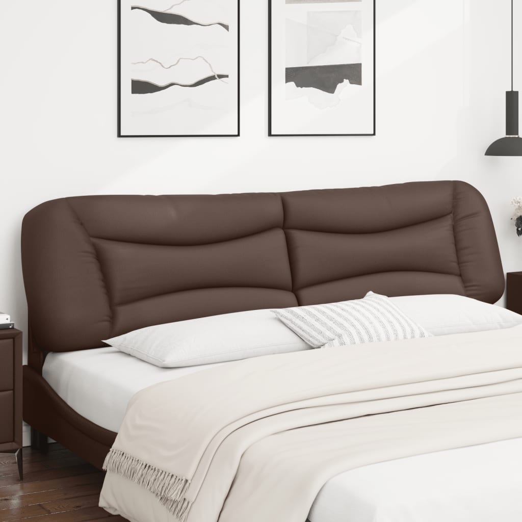 Almofadão de cabeceira hvar 200 cm couro artificial castanho