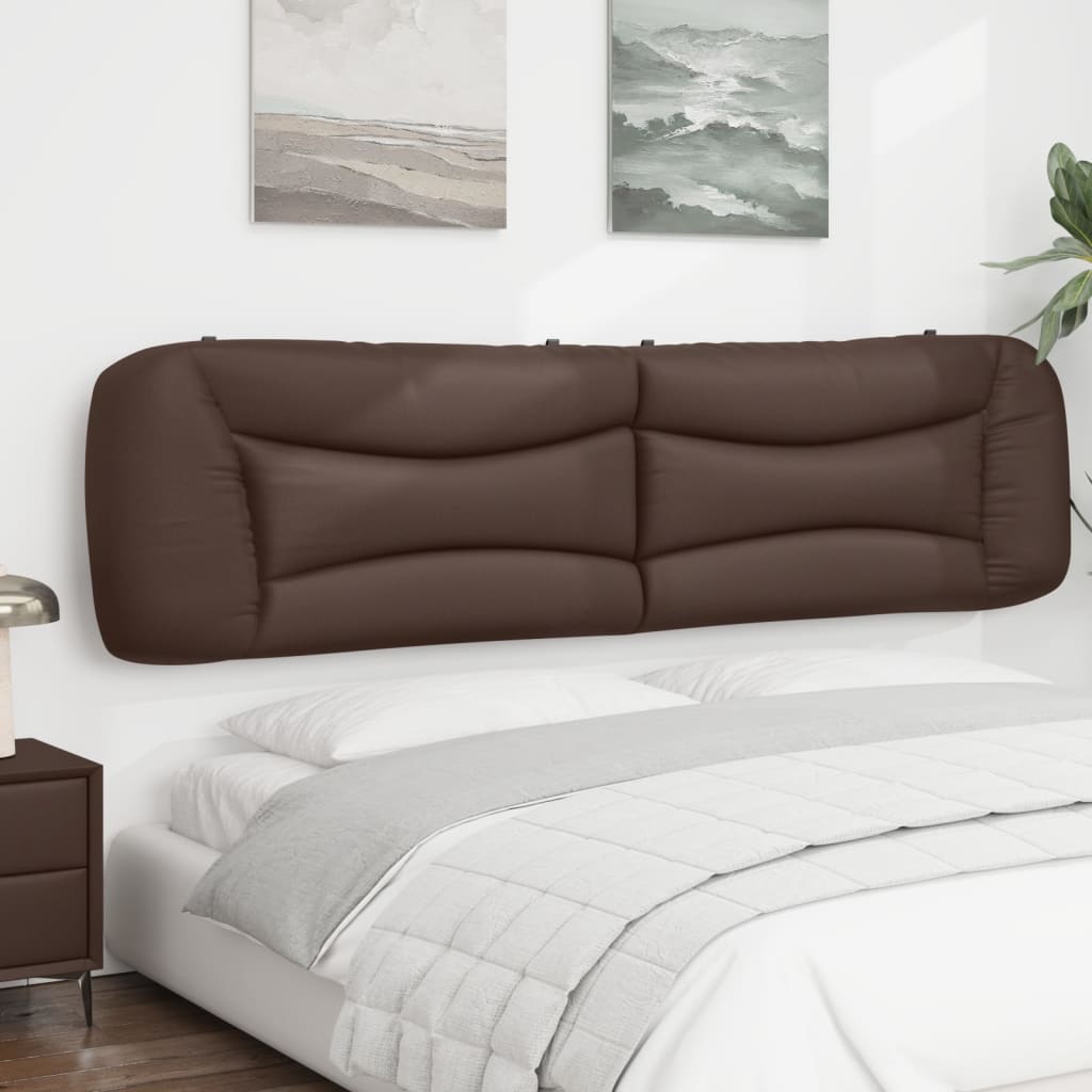 Almofadão de cabeceira hvar 200 cm couro artificial castanho