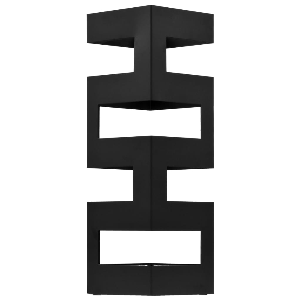 Suporte para guarda-chuvas em aço preto