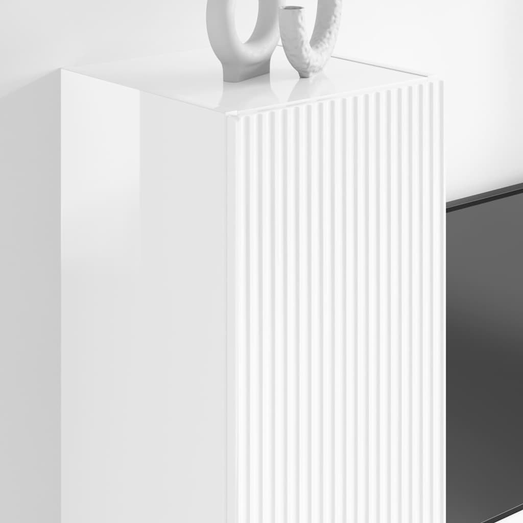 Armário de TV de parede 2 unid. branco brilhante