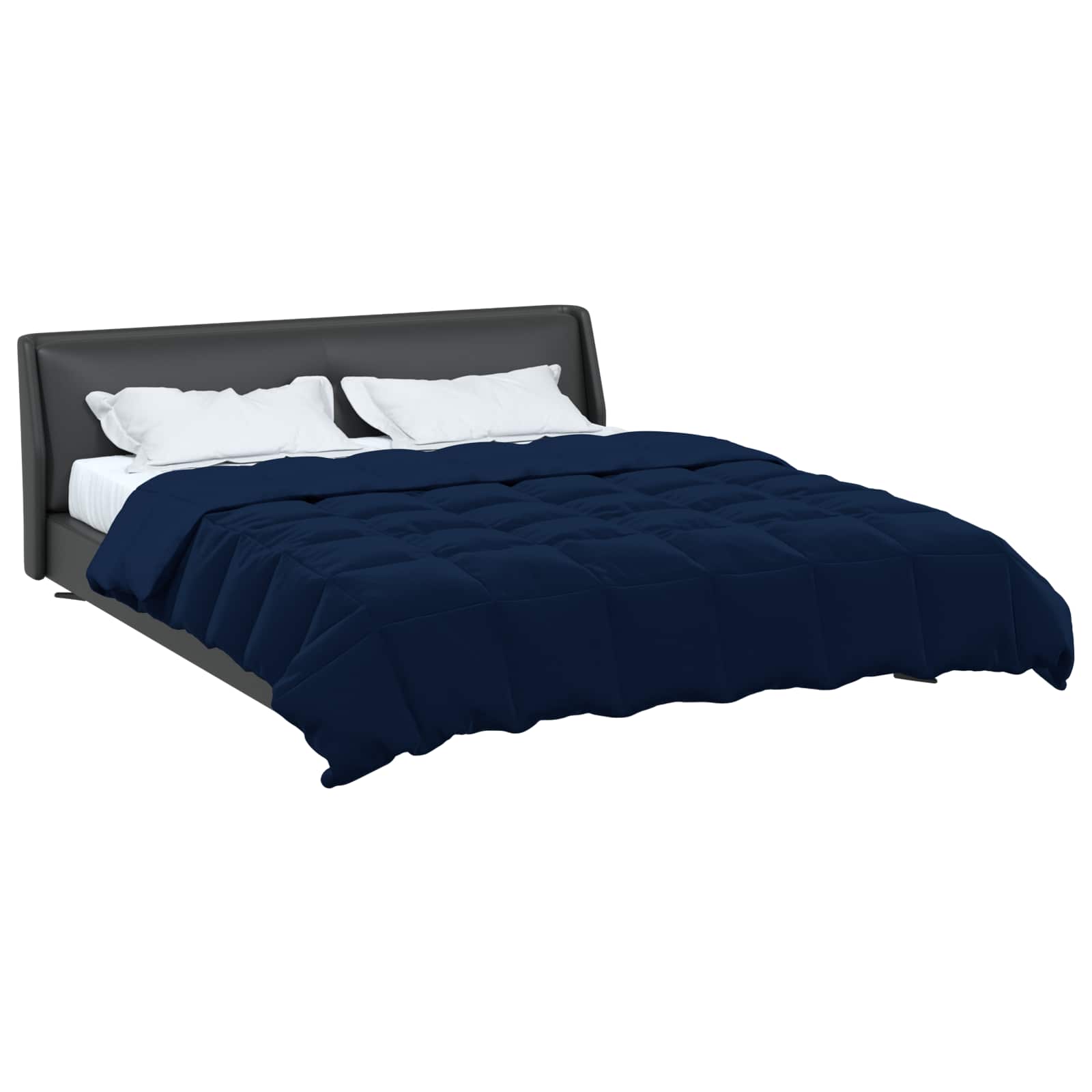 Edredom de verão simples azul escuro 200 x 240 cm microfibra