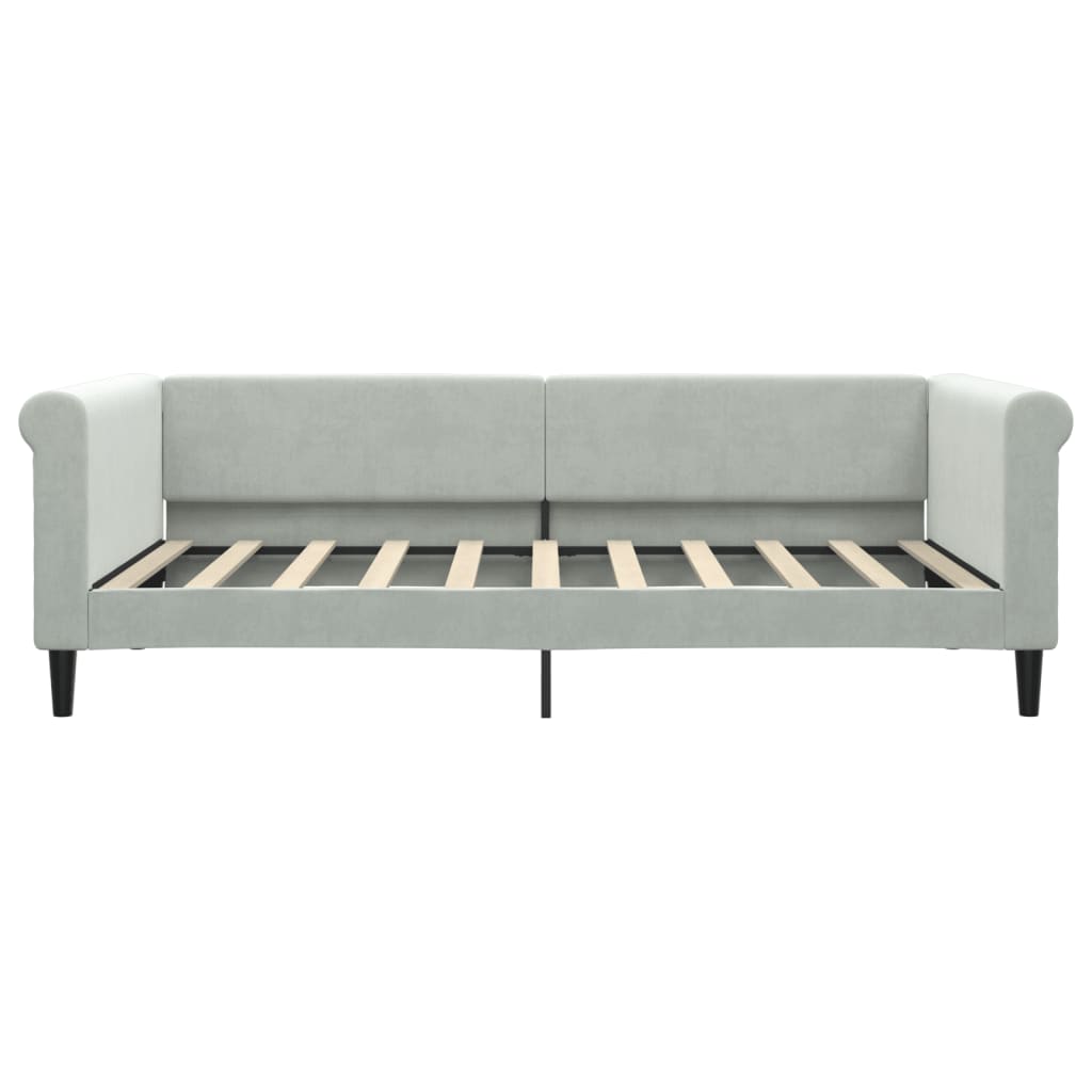 Sofá-cama 100x190 cm veludo cinzento-claro