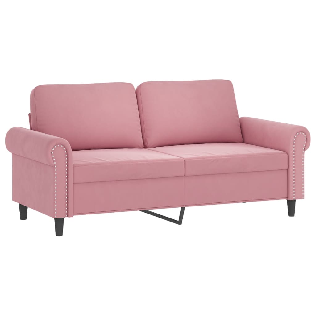 3 Pcs conjunto de sofás com almofadas veludo rosa