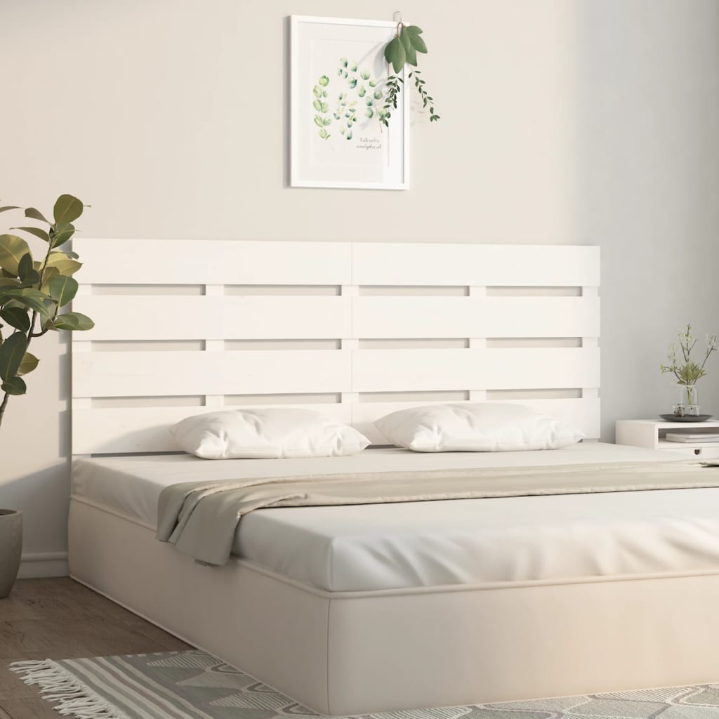 Cabeceira de cama 160x3x80 cm pinho maciço branco