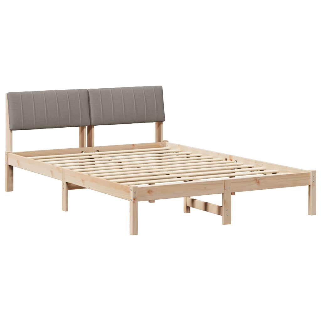Estrutura da cama com cabeceira marrom e taupe 135 x 190 cm