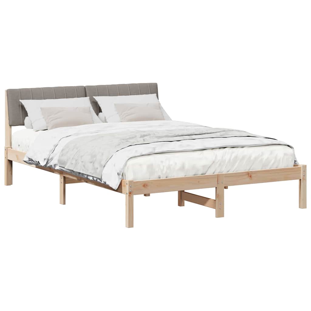 Estrutura da cama com cabeceira marrom e taupe 135 x 190 cm