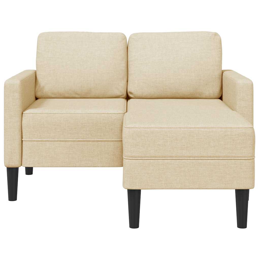 Sofá 2 lugares com chaise em l 125 cm tecido creme