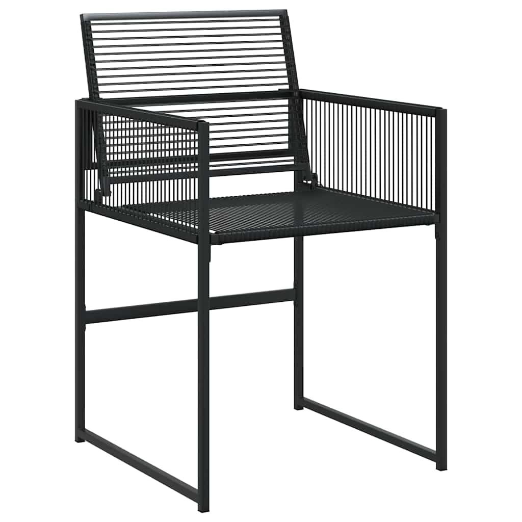 5 Pcs conjunto de jantar p/ jardim vime PE preto