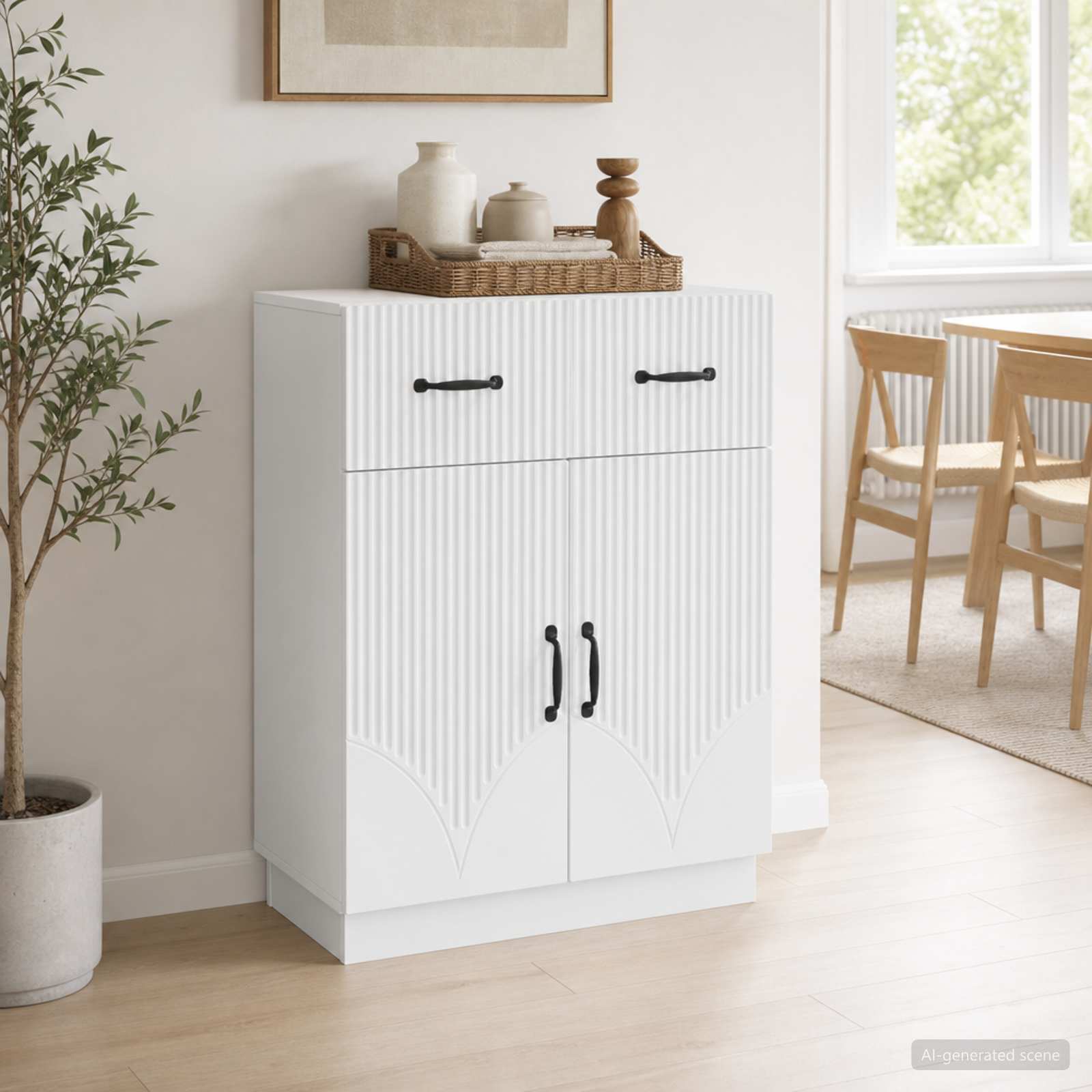 Buffet branco 66 x 34,5 x 87 cm derivados de madeira