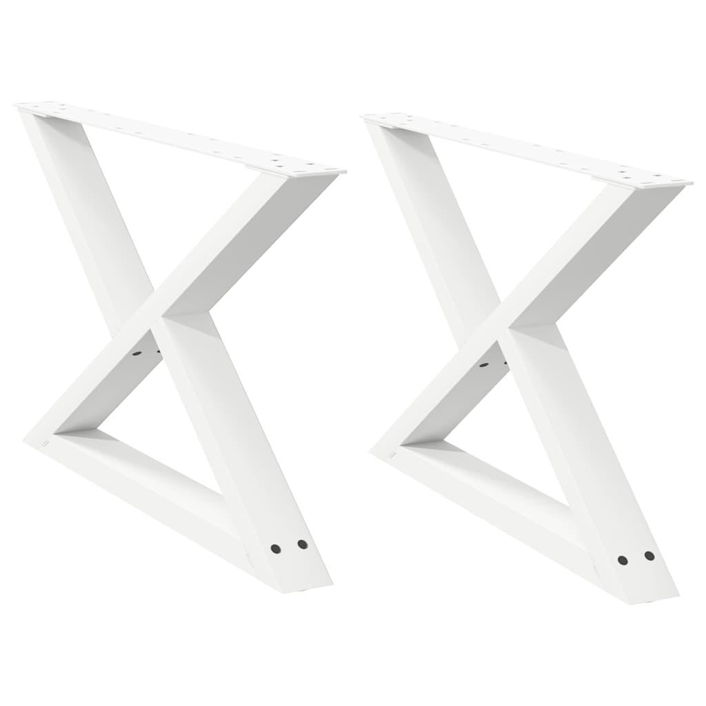 Pés para mesa de centro 2 peças, branco, 70x (42-43,3) cm, aço