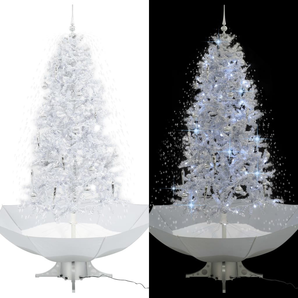 Árvore de natal c/ neve base formato guarda-chuva 190 cm branco