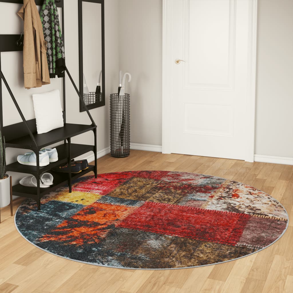 Tapete lavável antiderrapante ø 200 cm multicor
