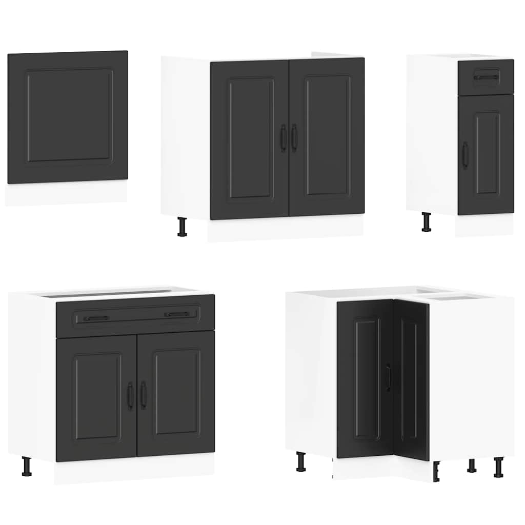 11 Peças armário de cozinha conjunto kalmar preto