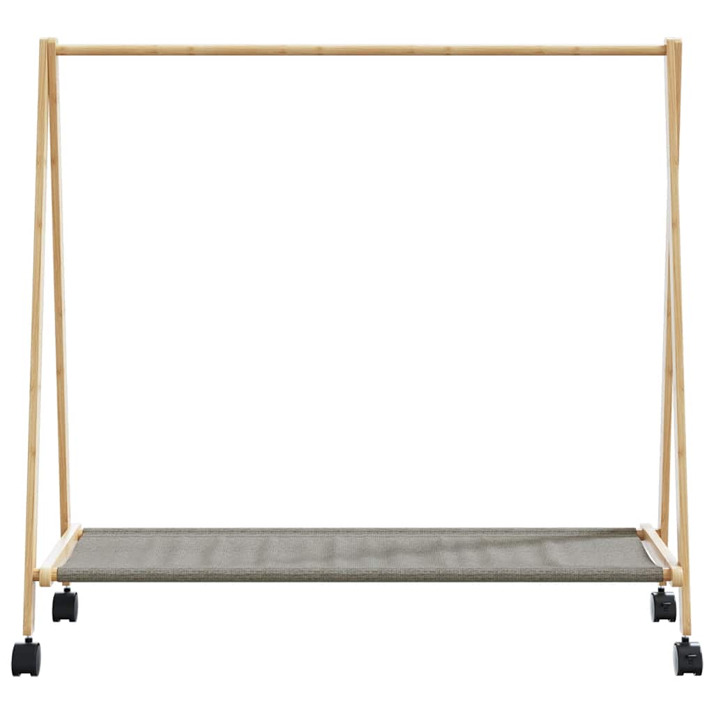 Cabide com prateleiras e rodas 106x34x106,5 cm bambu