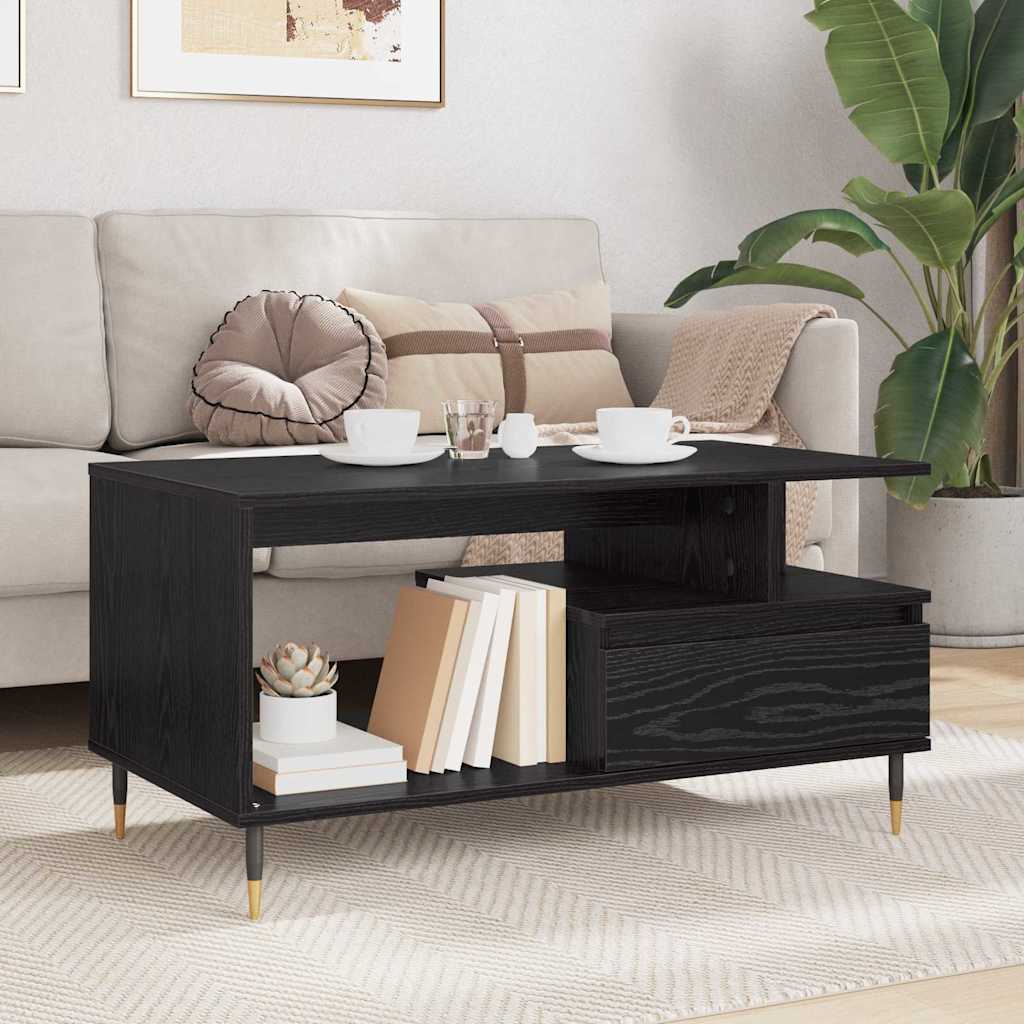 Mesa de centro carvalho preto 90 x 49 x 45 cm