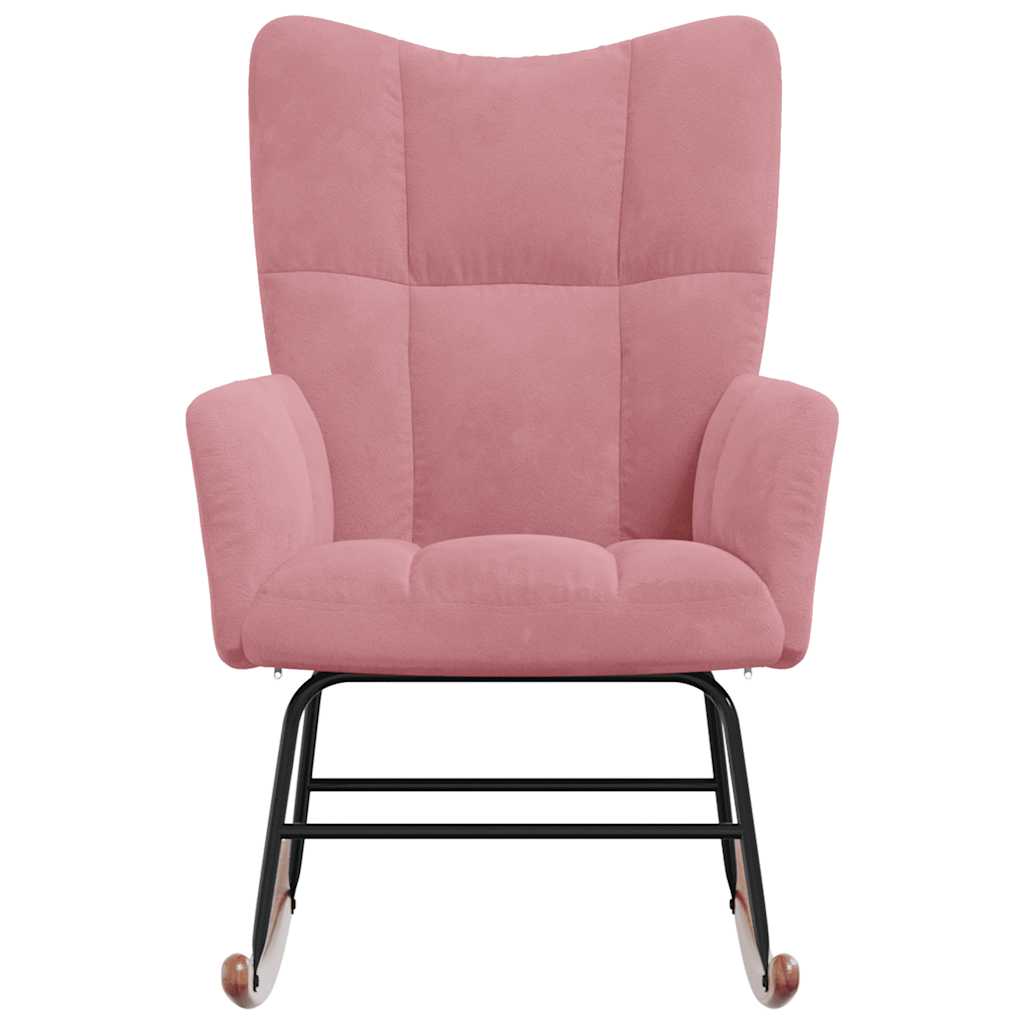 Cadeira de baloiço veludo rosa