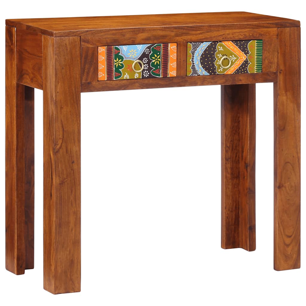 Mesa de consola 80x35x75 cm madeira maciça acácia