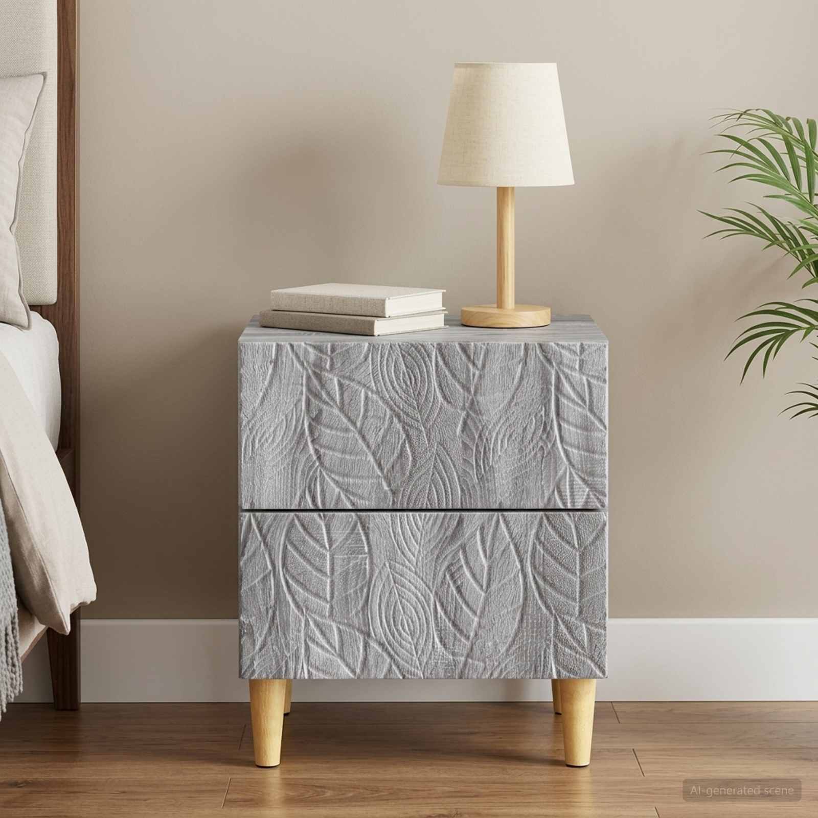 Mesa-de-cabeceira sonoma cinzento 43 x 34,5 x 48 cm