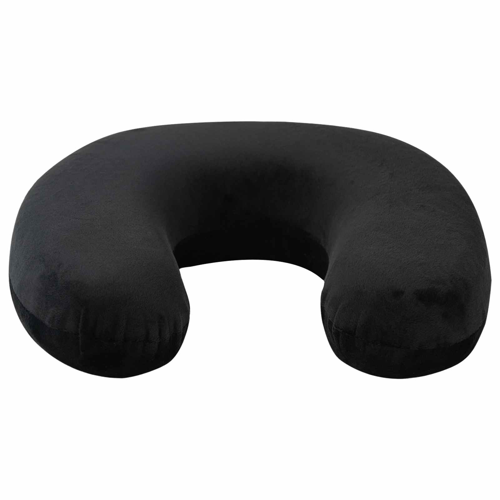 Almofada de viagem para o pescoço preto espuma de memória