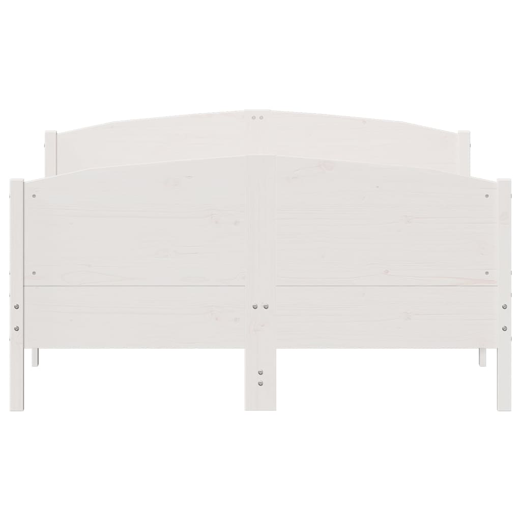 Cama sem colchão 135x190 cm madeira de pinho maciça branco