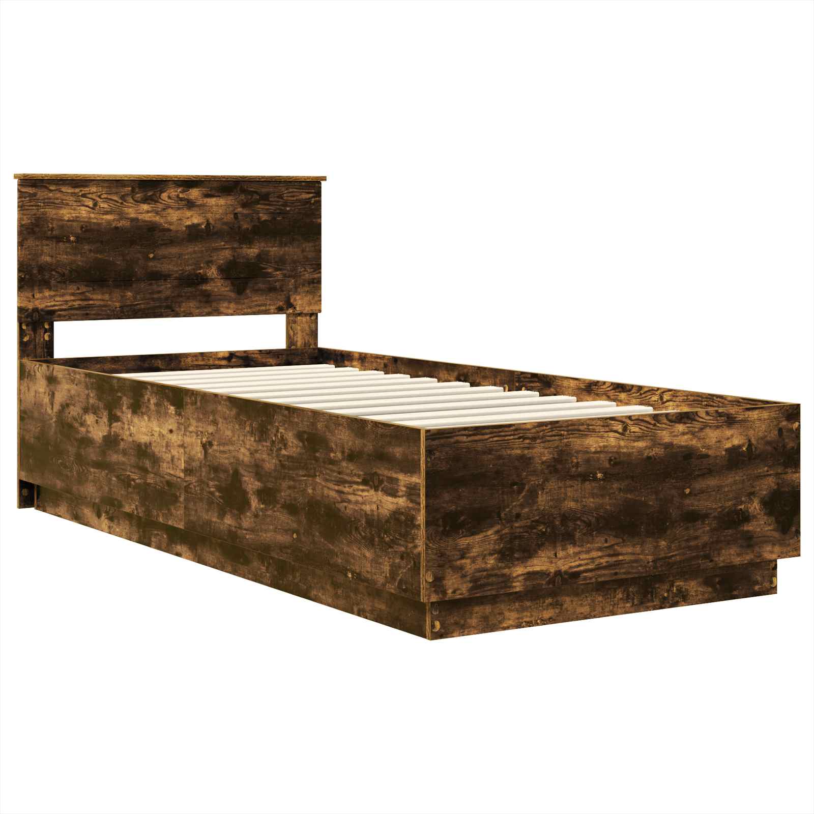 Estrutura da cama com cabeceira carvalho fumado 70 x 190 cm
