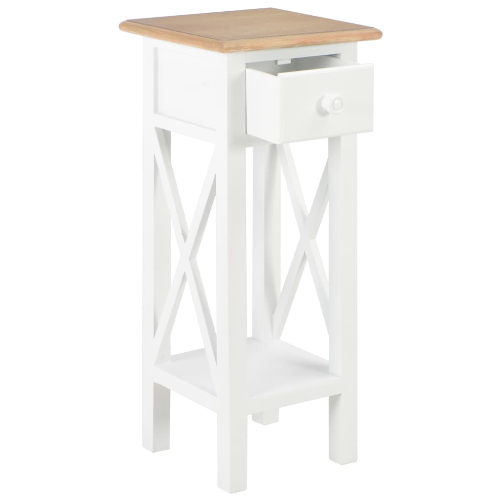 Mesa lateral 27x27x65,5 cm madeira branco