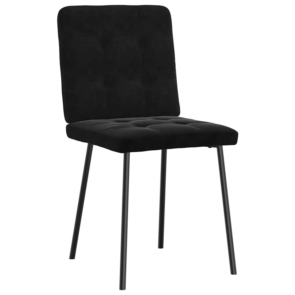 Cadeiras de jantar 4 pcs veludo preto