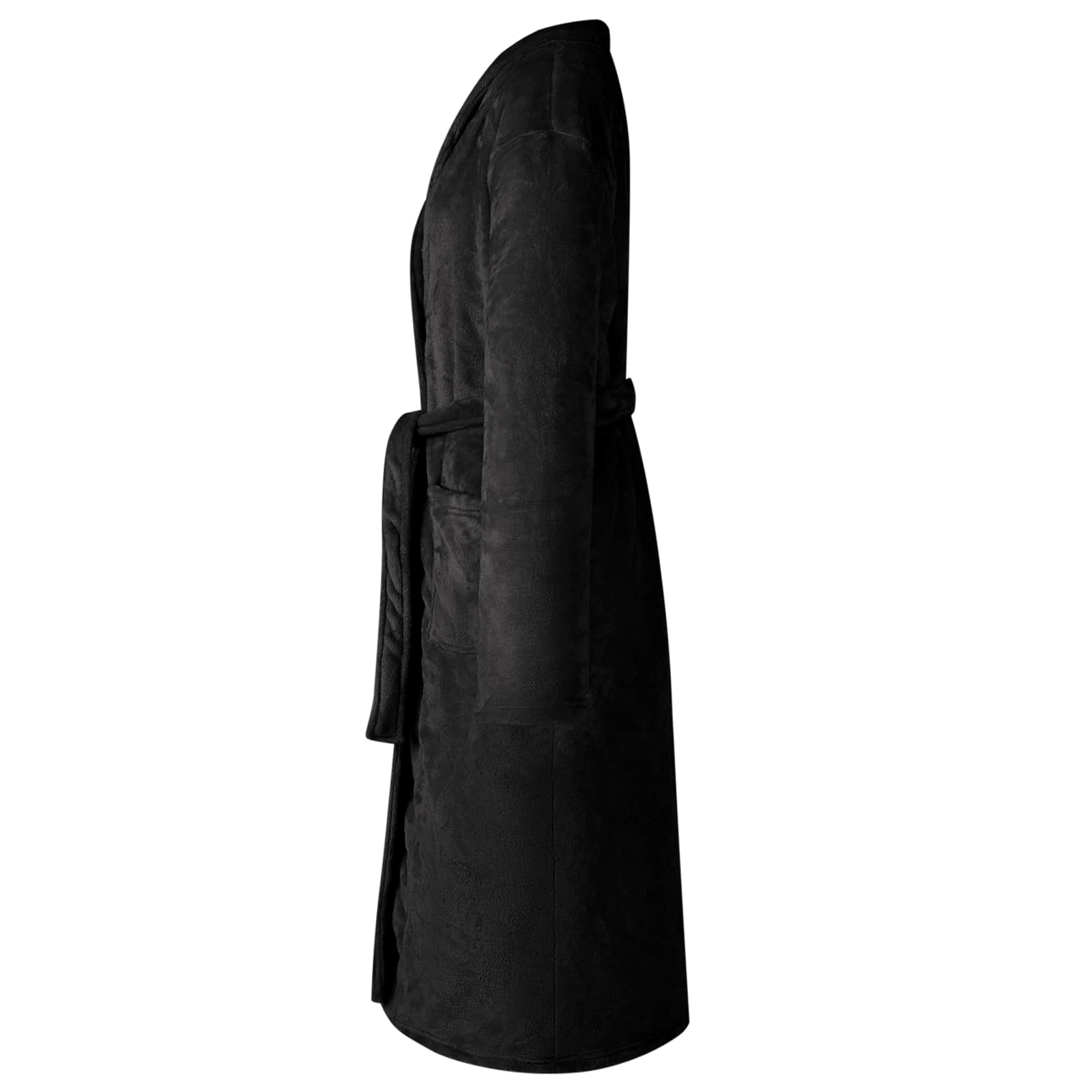 Roupão sem capuz preto l flanela