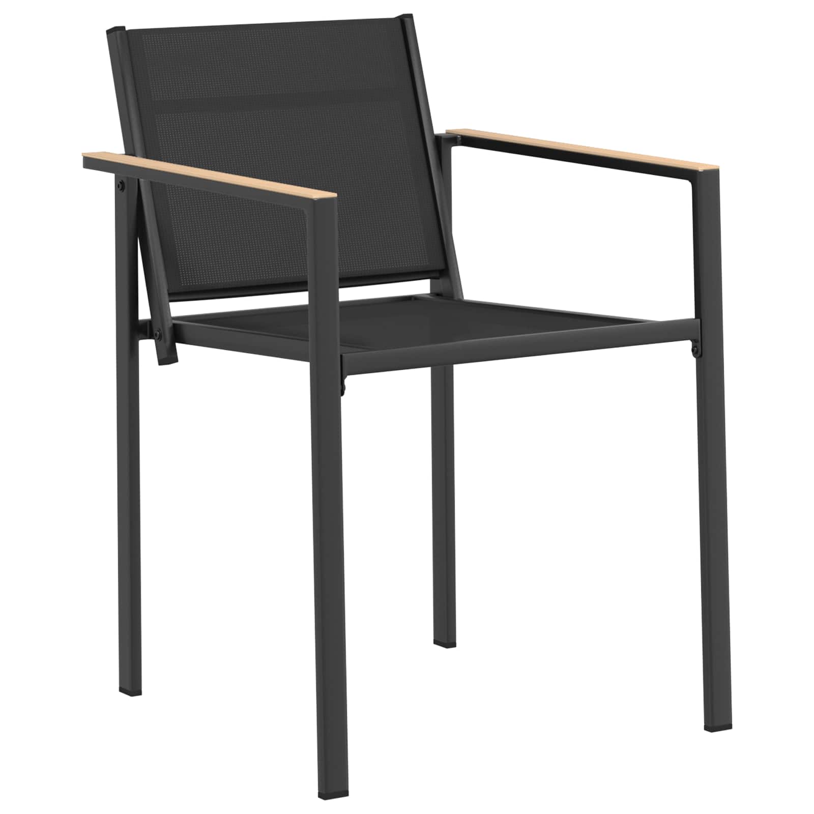 Cadeiras de jardim 2 unid. preto e anthracite tecido textileno