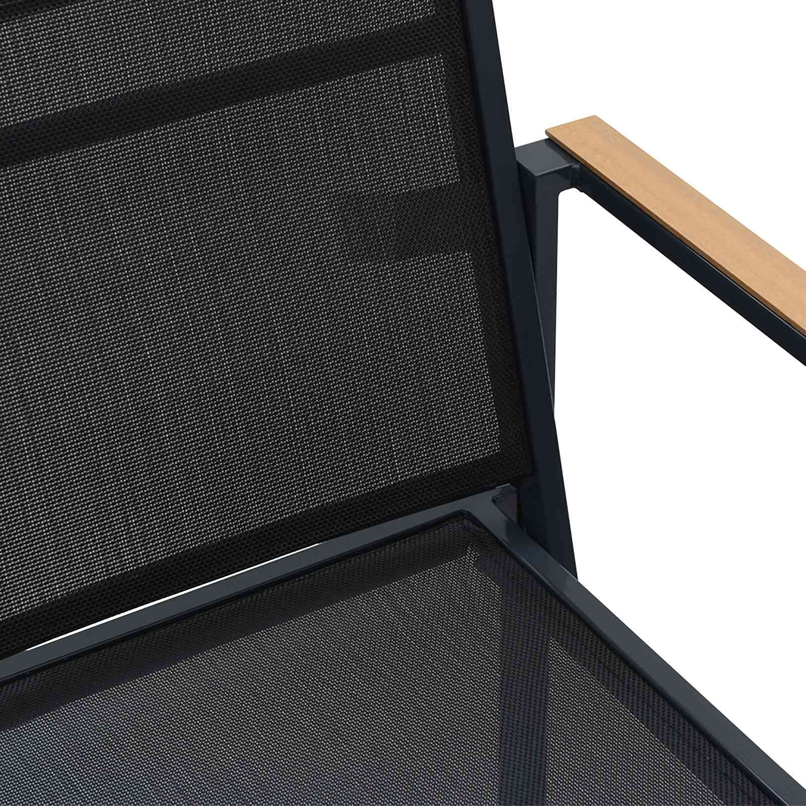 Cadeiras de jardim 2 unid. preto e anthracite tecido textileno