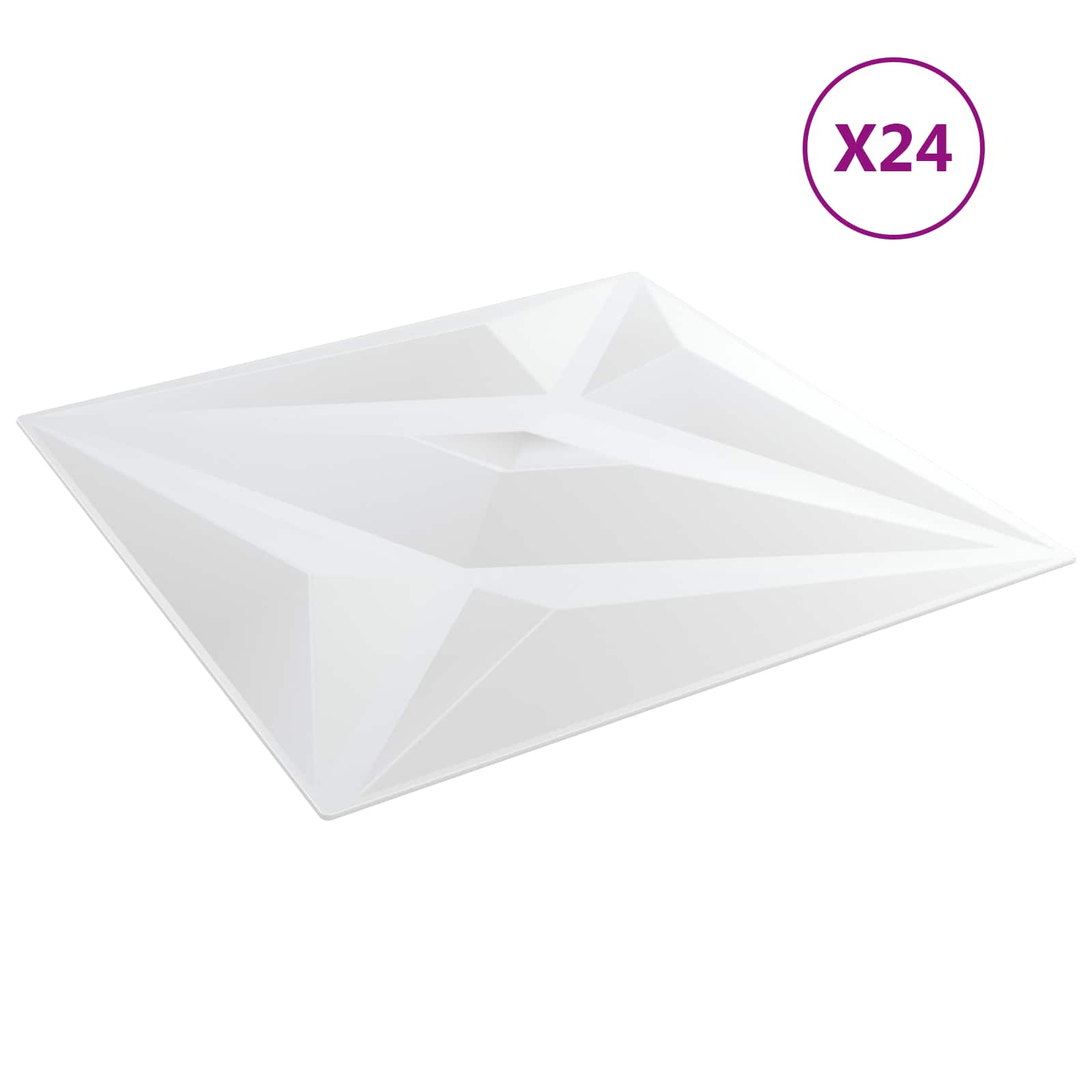 Painéis de parede 24 unid. 50 x 50 cm estrela branca espuma xps
