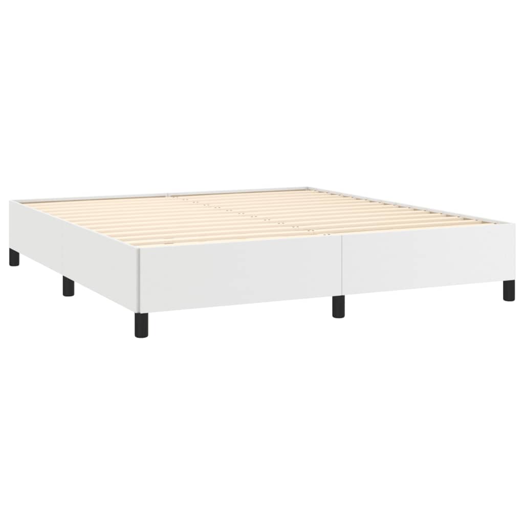 Estrutura de cama 180x200cm couro artificial branco