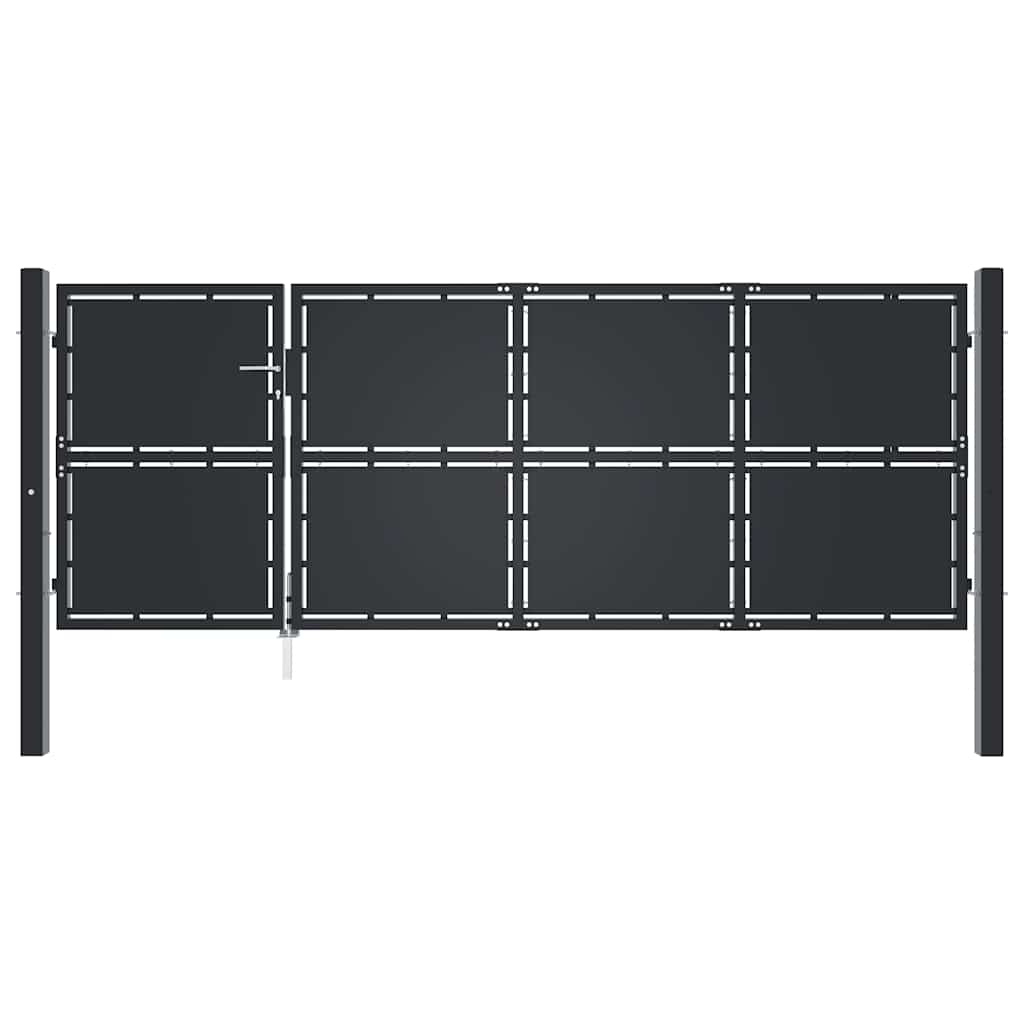 Portão de jardim em aço 350 x 125 cm antracite