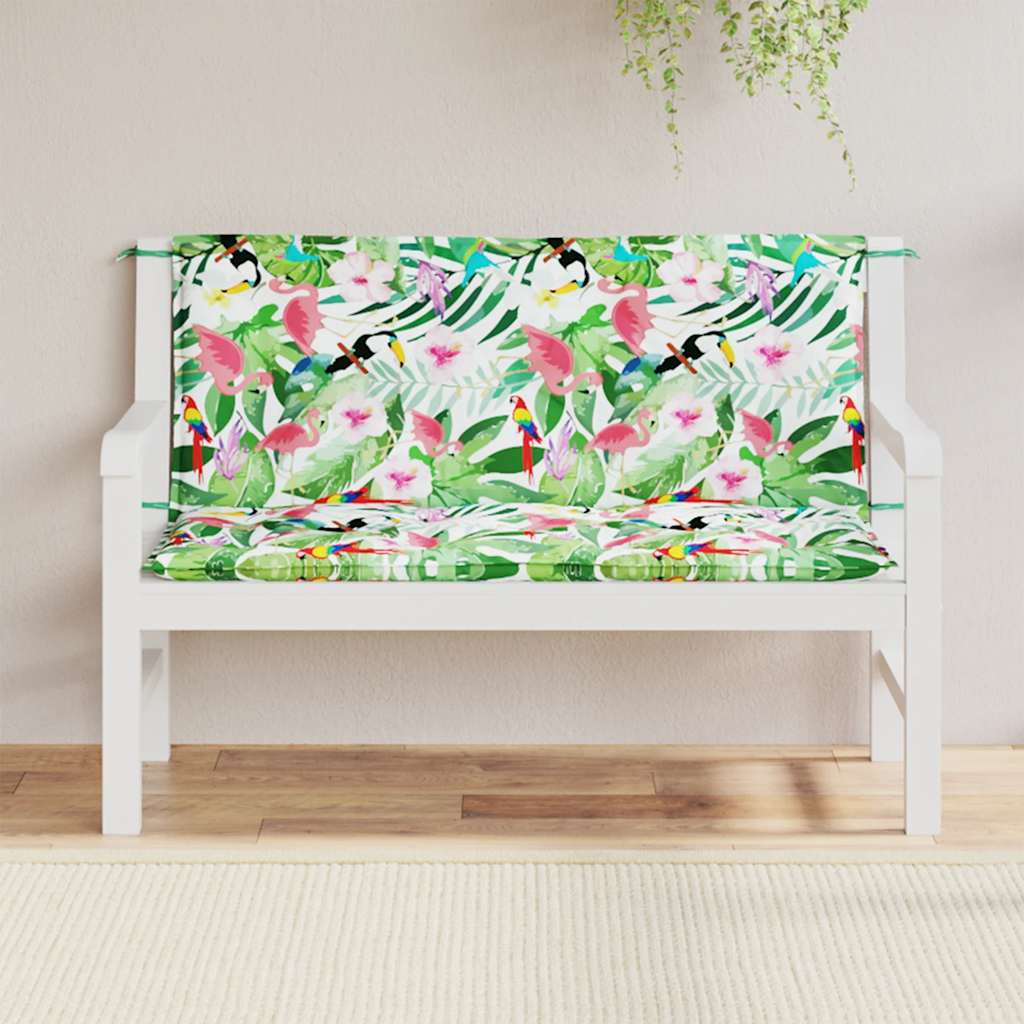 Almofadões p/ banco de jardim 2 pcs 120x50x7 cm tecido multicor
