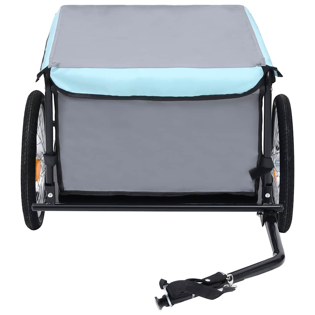 Reboque de carga para bicicleta 65 kg cinzento e azul