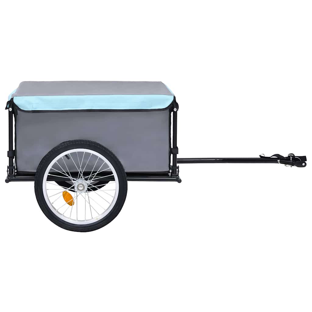 Reboque de carga para bicicleta 65 kg cinzento e azul