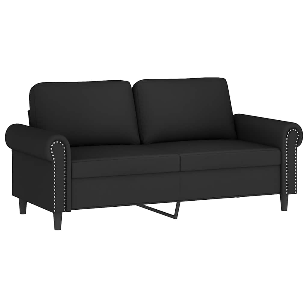 2 Pcs conjunto de sofás com almofadões veludo preto