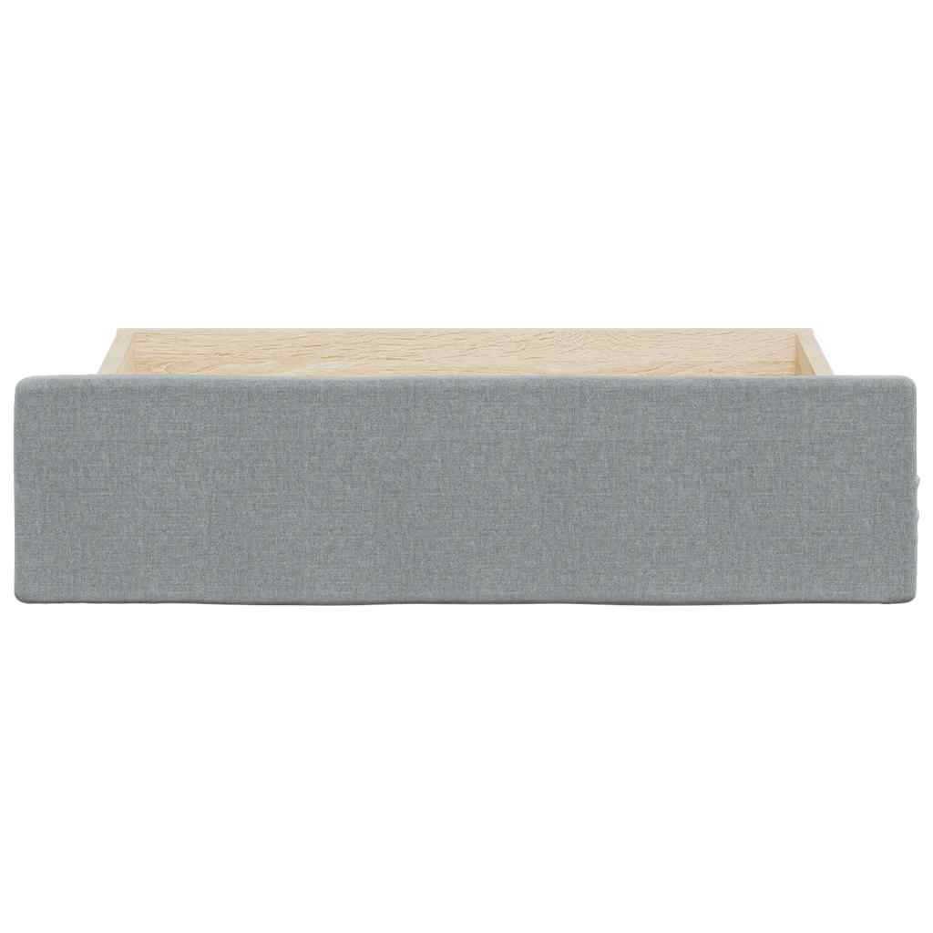 Gavetas de cama 2 pcs derivados de madeira e tecido cinza-claro