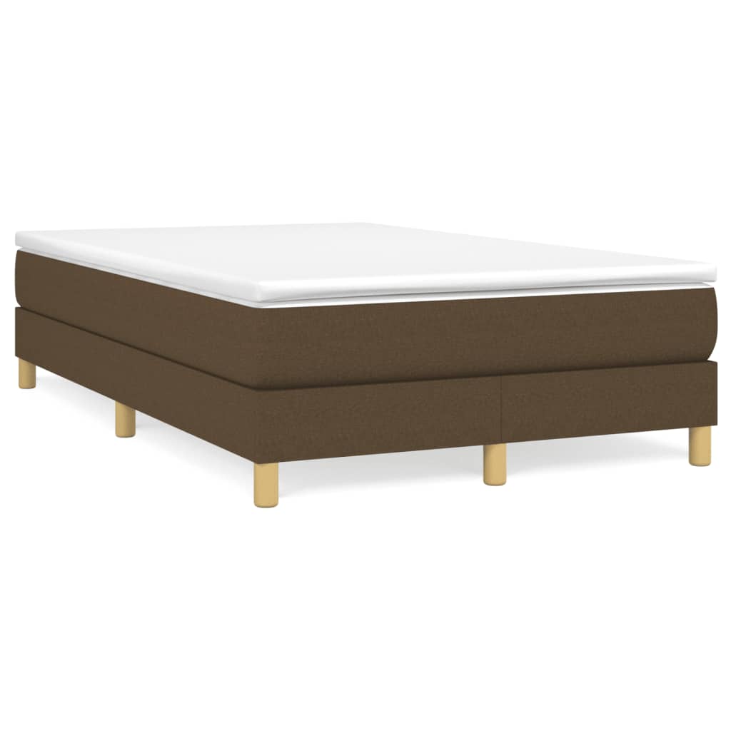 Cama boxspring com colchão 120x190 cm tecido castanho-escuro
