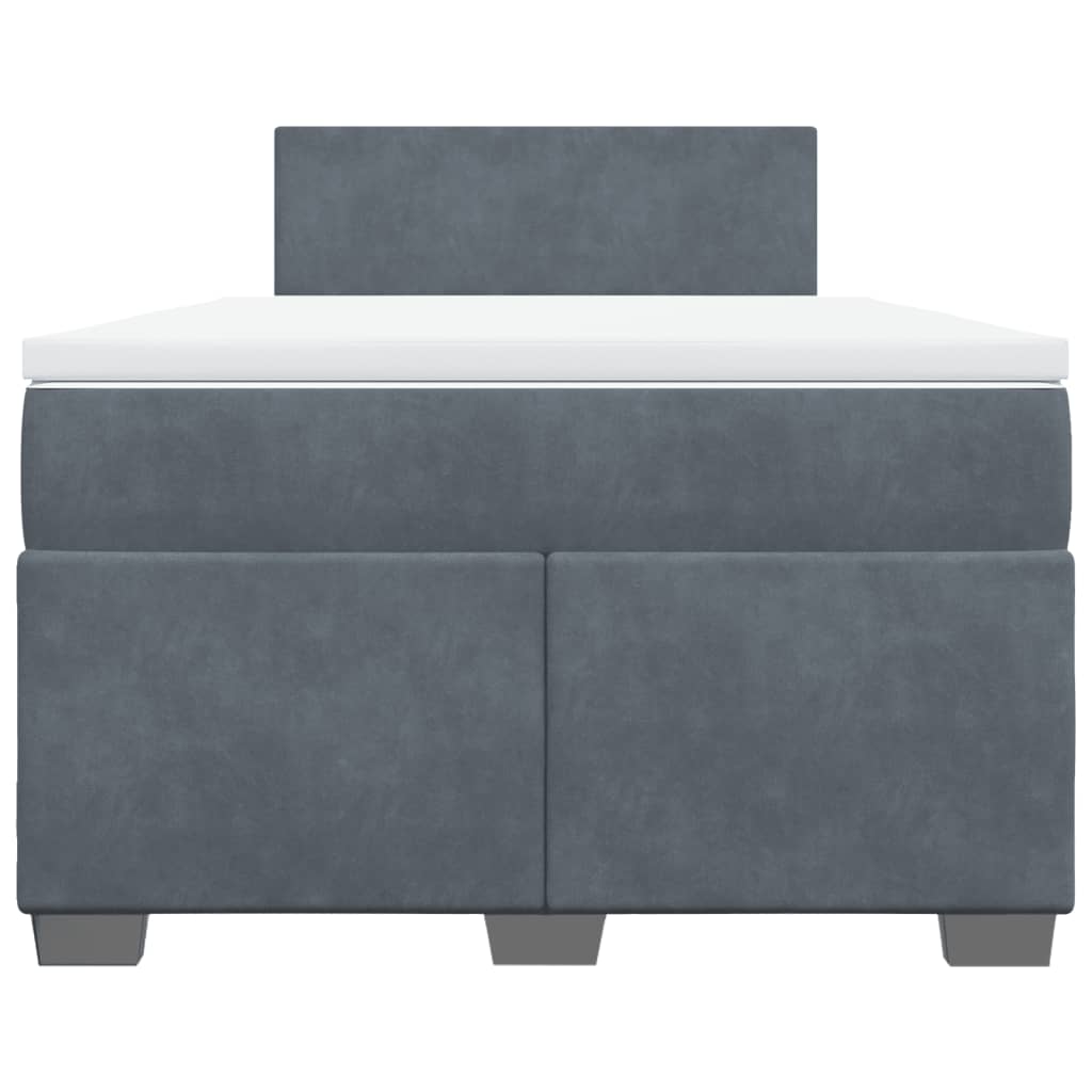 Cama boxspring com colchão 120x190 cm veludo cinzento-escuro