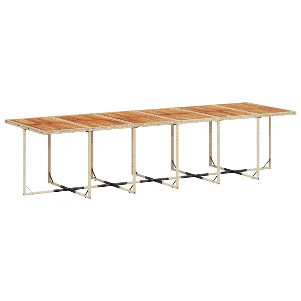 13 Pcs conjunto de jantar p/ jardim com almofadões vime PE bege