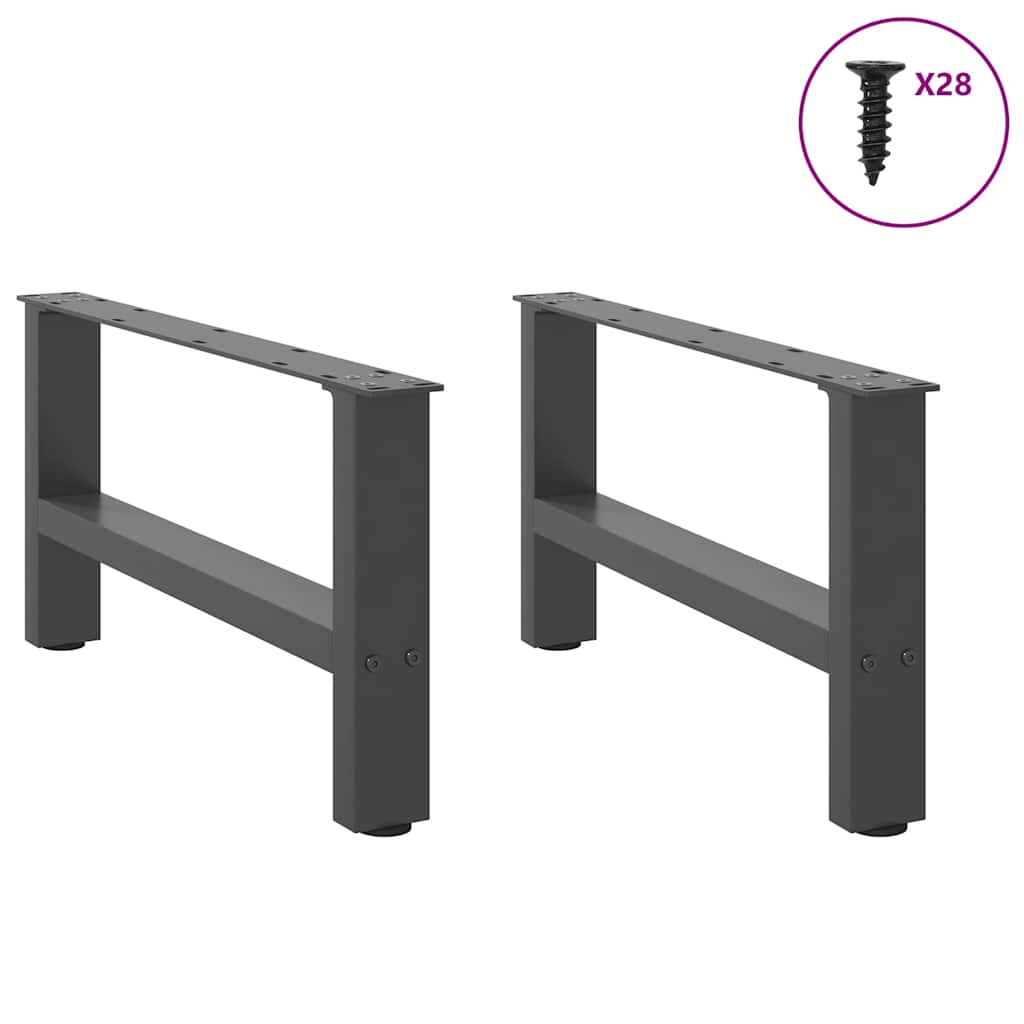 Pés para mesa de centro antracite 2 peças 70x(30-31) cm aço