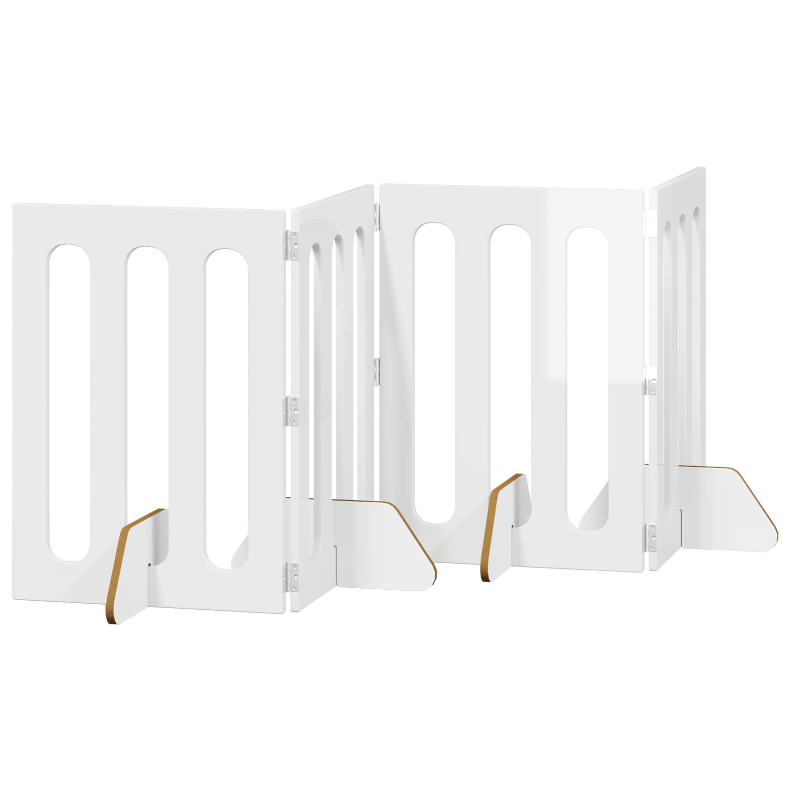 Cerca dobrável para pets 4 unid. branco alto brilho