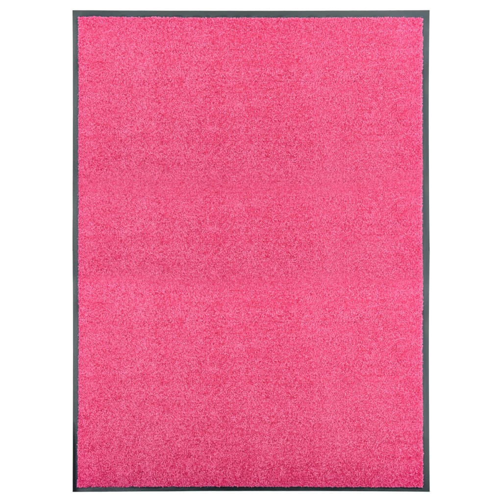 Tapete de porta lavável 90x120 cm rosa